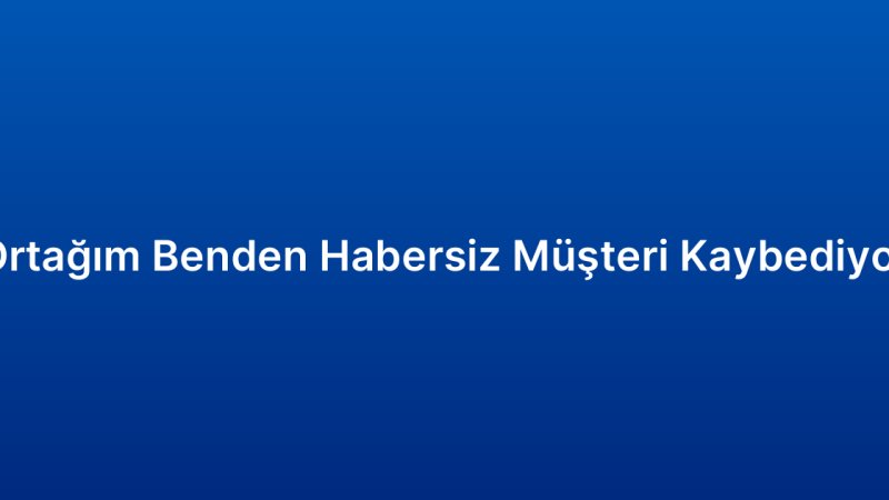 Ortağım Benden Habersiz Müşteri Kaybediyor