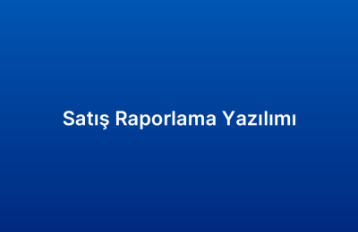 Satış Raporlama Yazılımı