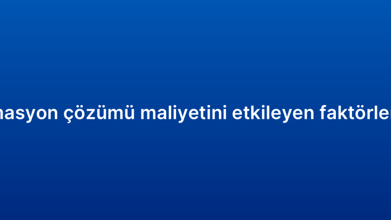 CRM otomasyon çözümü maliyetini etkileyen faktörler nelerdir?