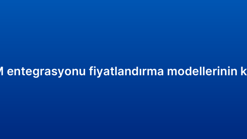 E-ticaret CRM entegrasyonu fiyatlandırma modellerinin karşılaştırması