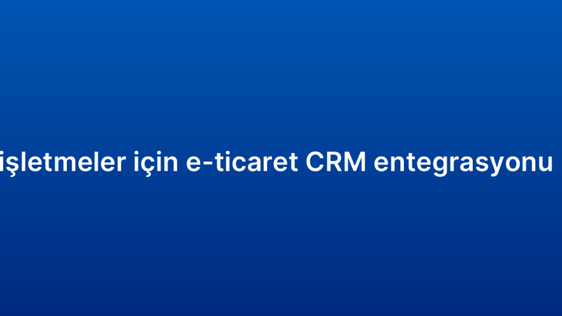Küçük işletmeler için e-ticaret CRM entegrasyonu rehberi