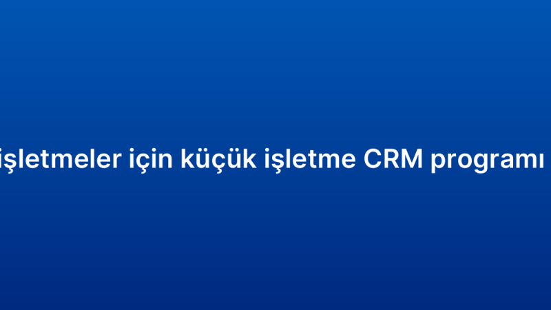 Küçük işletmeler için küçük işletme CRM programı rehberi