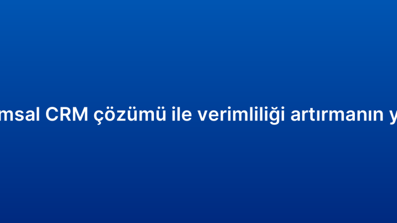 Kurumsal CRM çözümü ile verimliliği artırmanın yolları