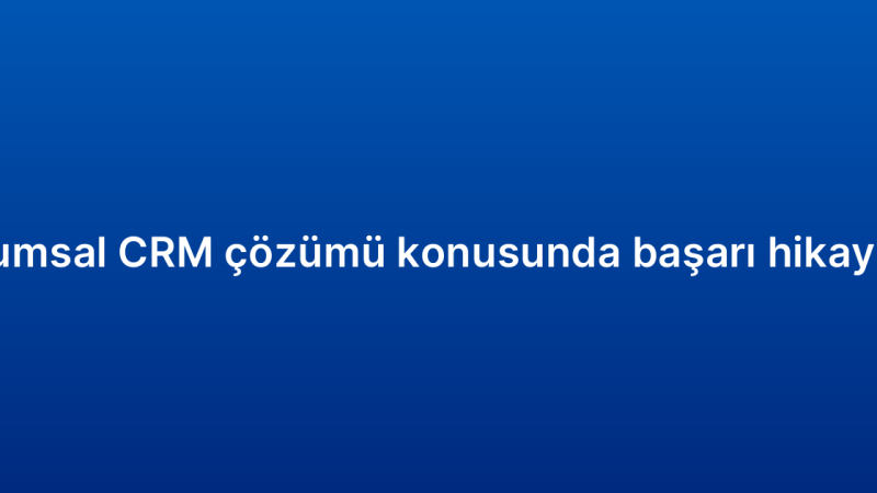 Kurumsal CRM çözümü konusunda başarı hikayeleri