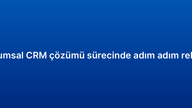 Kurumsal CRM çözümü sürecinde adım adım rehber