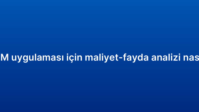 Mobil CRM uygulaması için maliyet-fayda analizi nasıl yapılır?